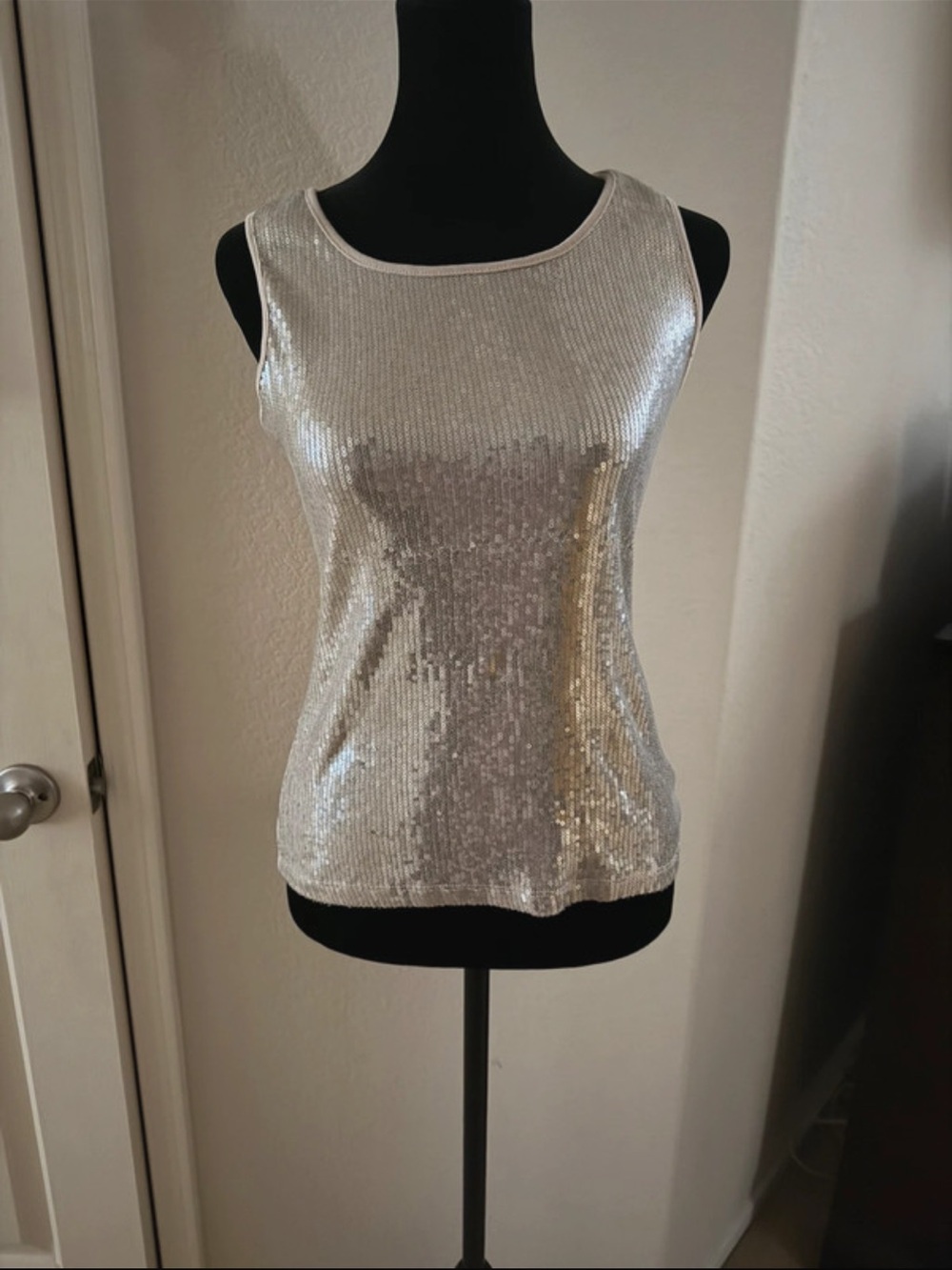 Style & Co. Silver Sequin Tank Top